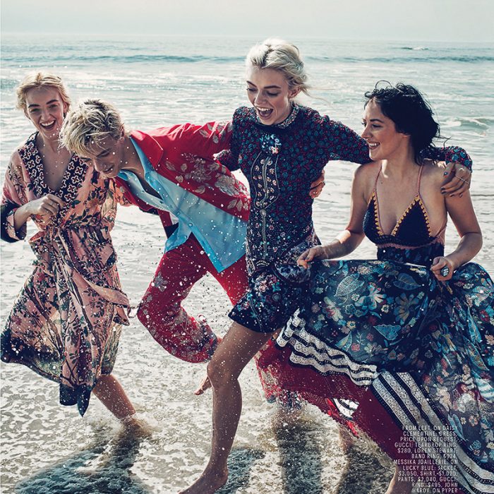 Marie Claire January 2016 – Lucky Blue, Pyper America, Daisy Clementine & Starlie Cheyenne by Beau Grealy