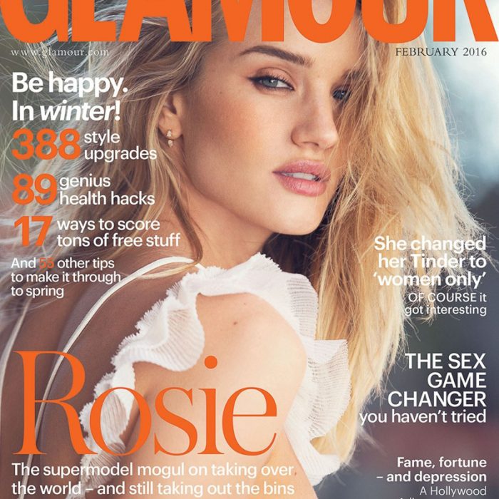 Glamour UK February 2016 – Rosie Huntington Whiteley by David Bellemere