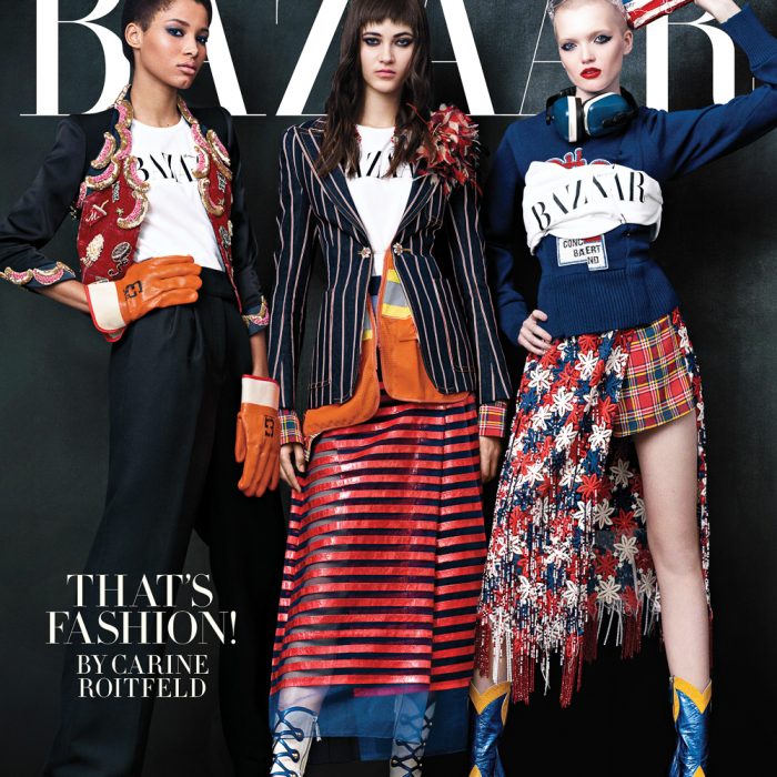 Harper’s Bazaar March 2016 Lineisy Montero, Ruth Bell & Greta Varlese by Bjorn Iooss