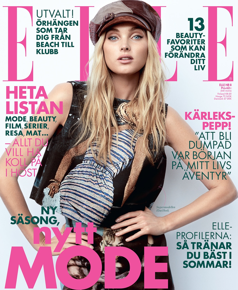 ELLE Sweden August 2017 Elsa Hosk by Eric Josjo