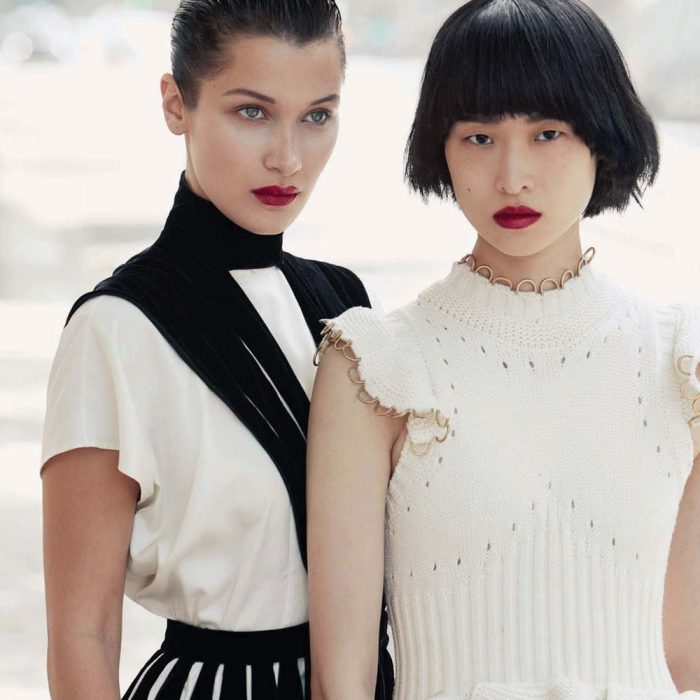 Vogue China September 2017 Bella Hadid and Chu Wong by Patrick Demarchelier