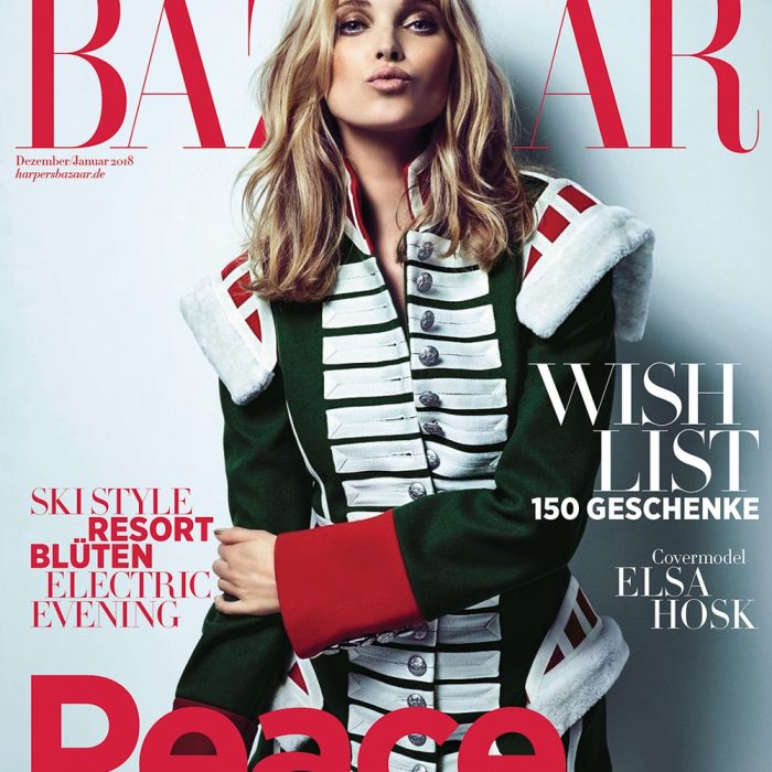 Harper’s Bazaar Germany December 2017 Elsa Hosk by Regan Cameron